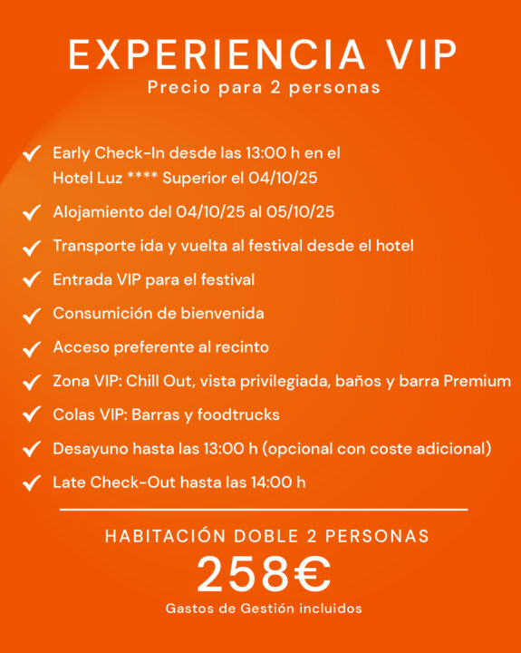Experiencia VIP 2 personas 1 noche