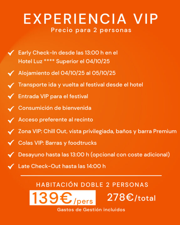 Experiencia VIP 2 personas 1 noche